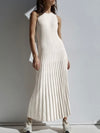 Off white pleated long dress