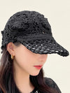 Black knitted crochet baseball hat