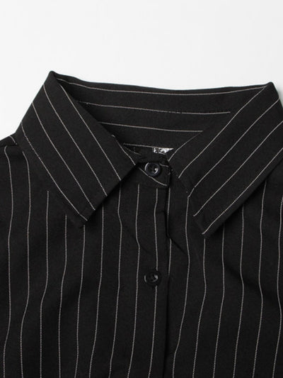 Black with white stripes adjustable straps shirt