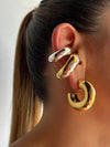 Caspless fat hoop earrings