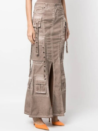 Brown cargo tube skirt