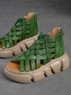 Green loafers platform shoes