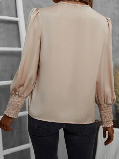 Beige nude long sleeves blouse