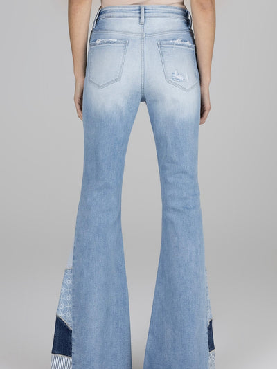 High rise flare denim