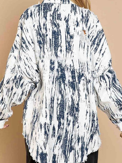 Tie dye blue oversized hooded jacket