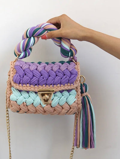 Multicolored boho handbag crossbody