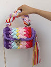 Multicolored boho handbag crossbody