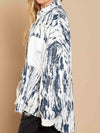 Tie dye blue oversized hooded jacket