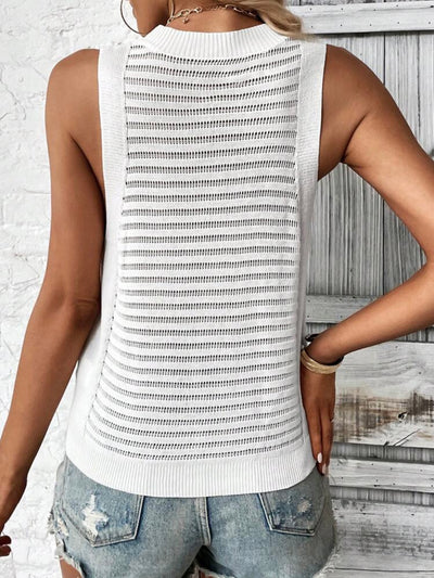 Off white knitted tank top