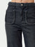 Black Straight front two pocket leg long denim pants