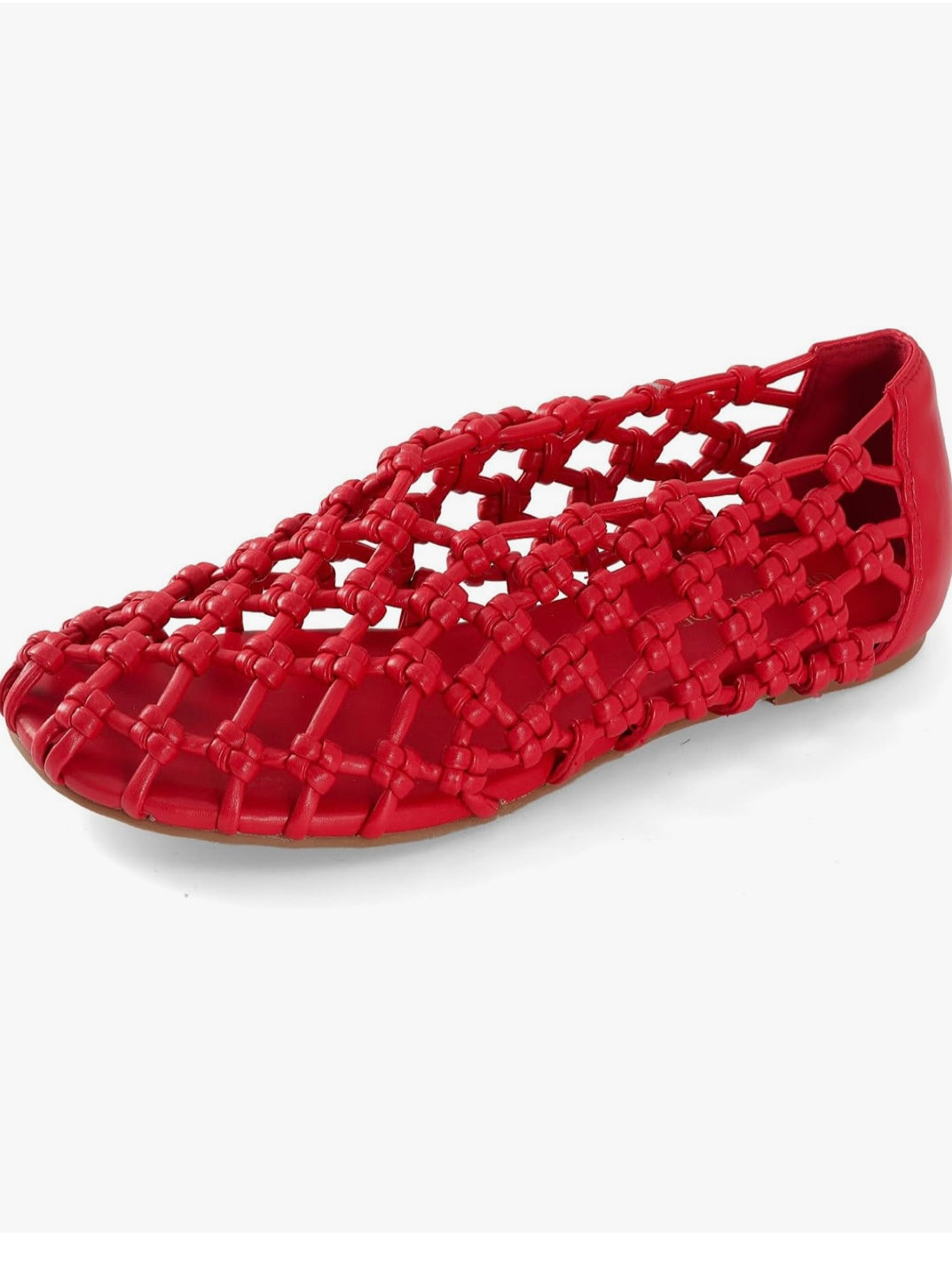 Red slip on flats shoes