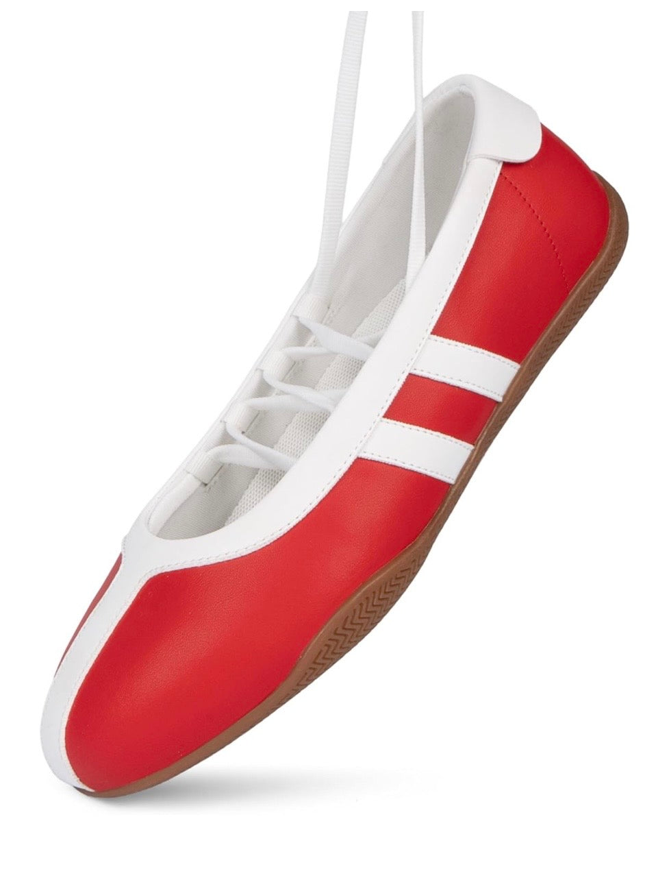 Solid colors with stripes ballerina tied flats shoes