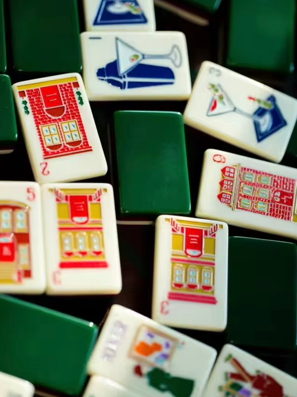 New York buildings Mahjong tiles set