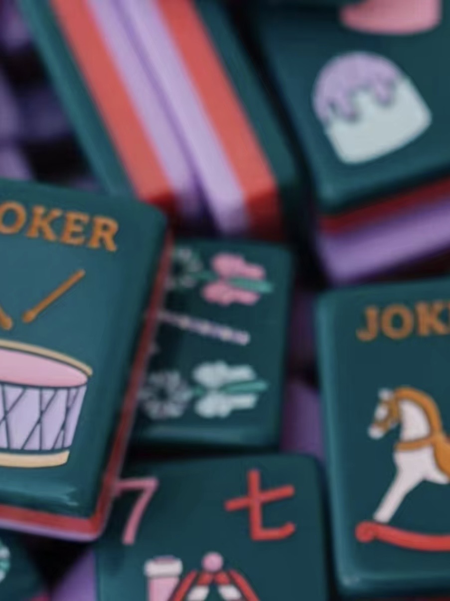 Christmas Mahjong tiles set