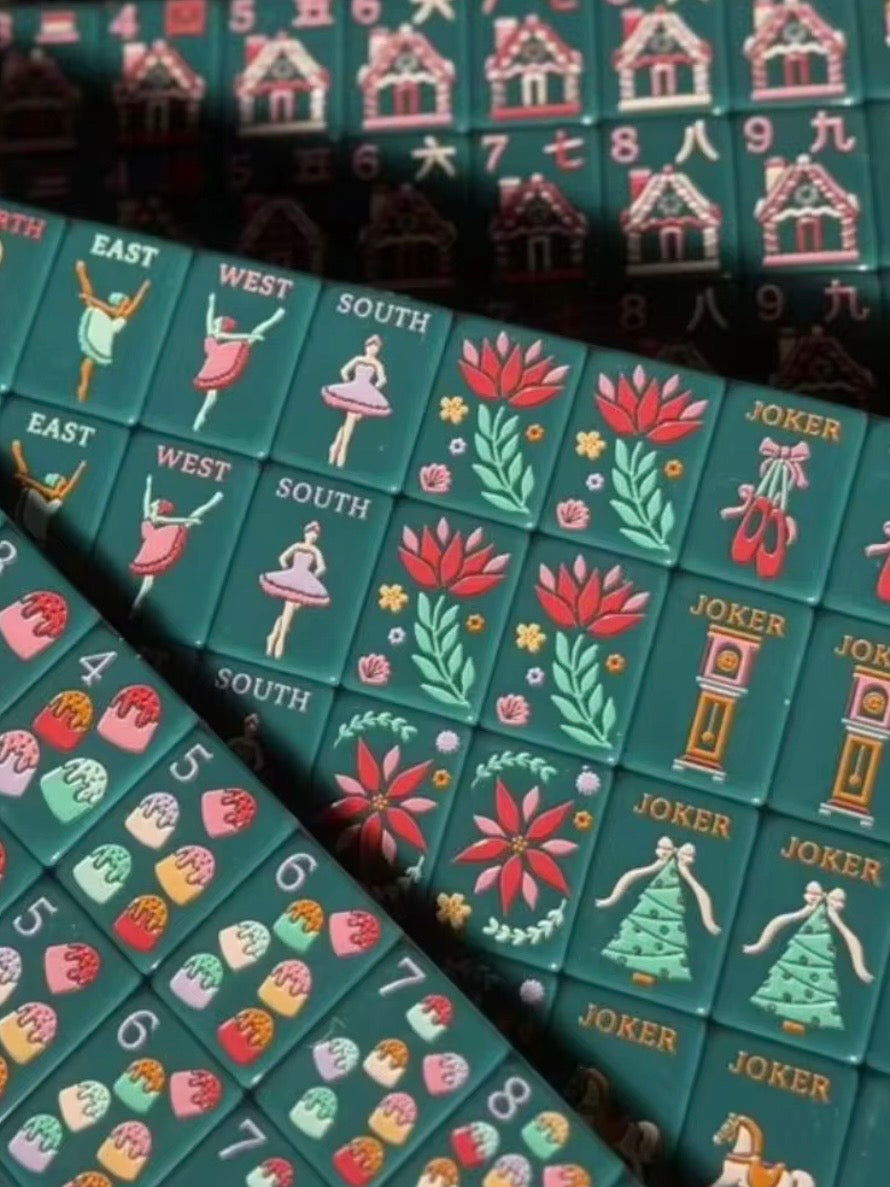 Christmas Mahjong tiles set