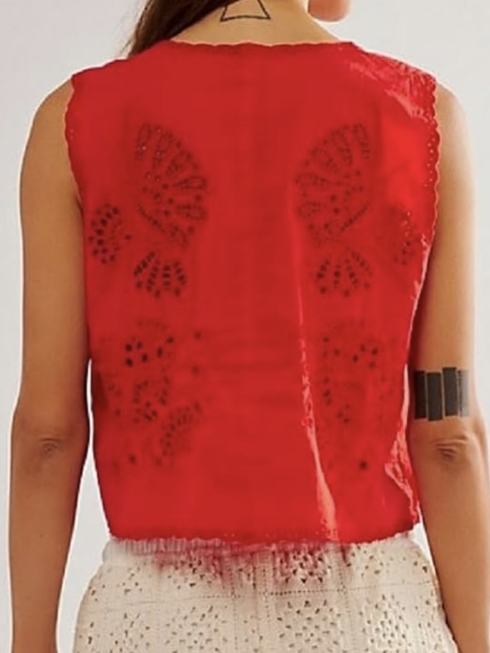 Red sleeveless tank top