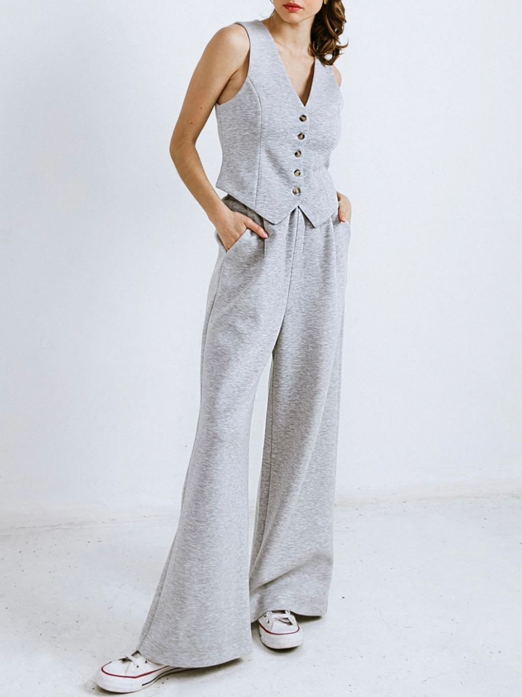Gray set of 2 vest top and pants