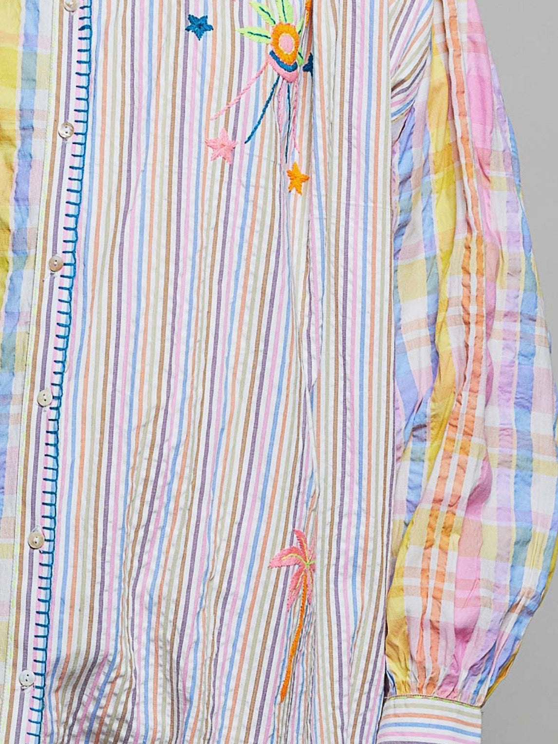 Rainbow and sun striped maxi dress
