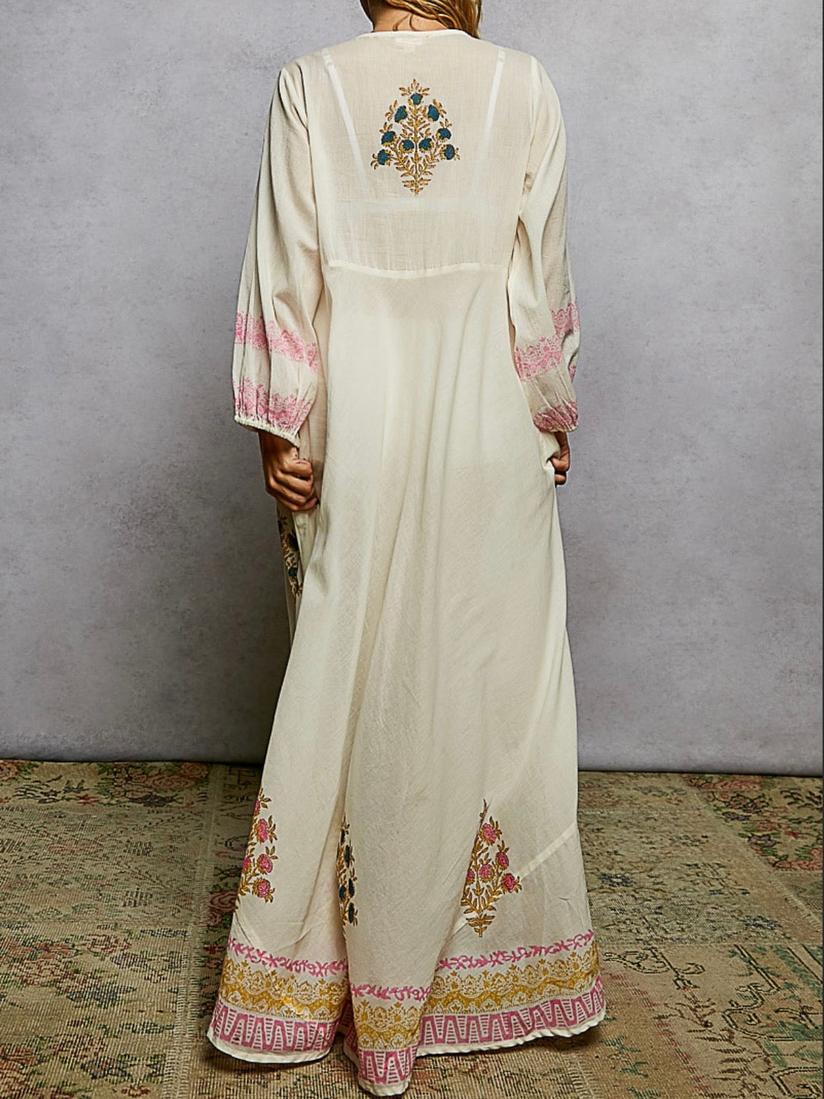 White tied front maxi dress
