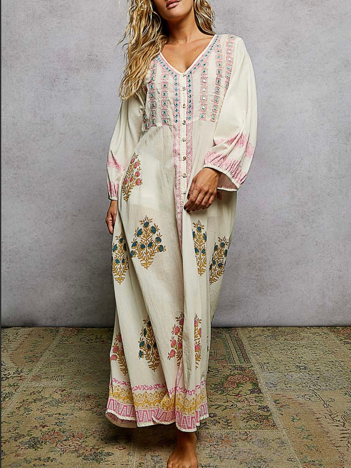 White tied front maxi dress
