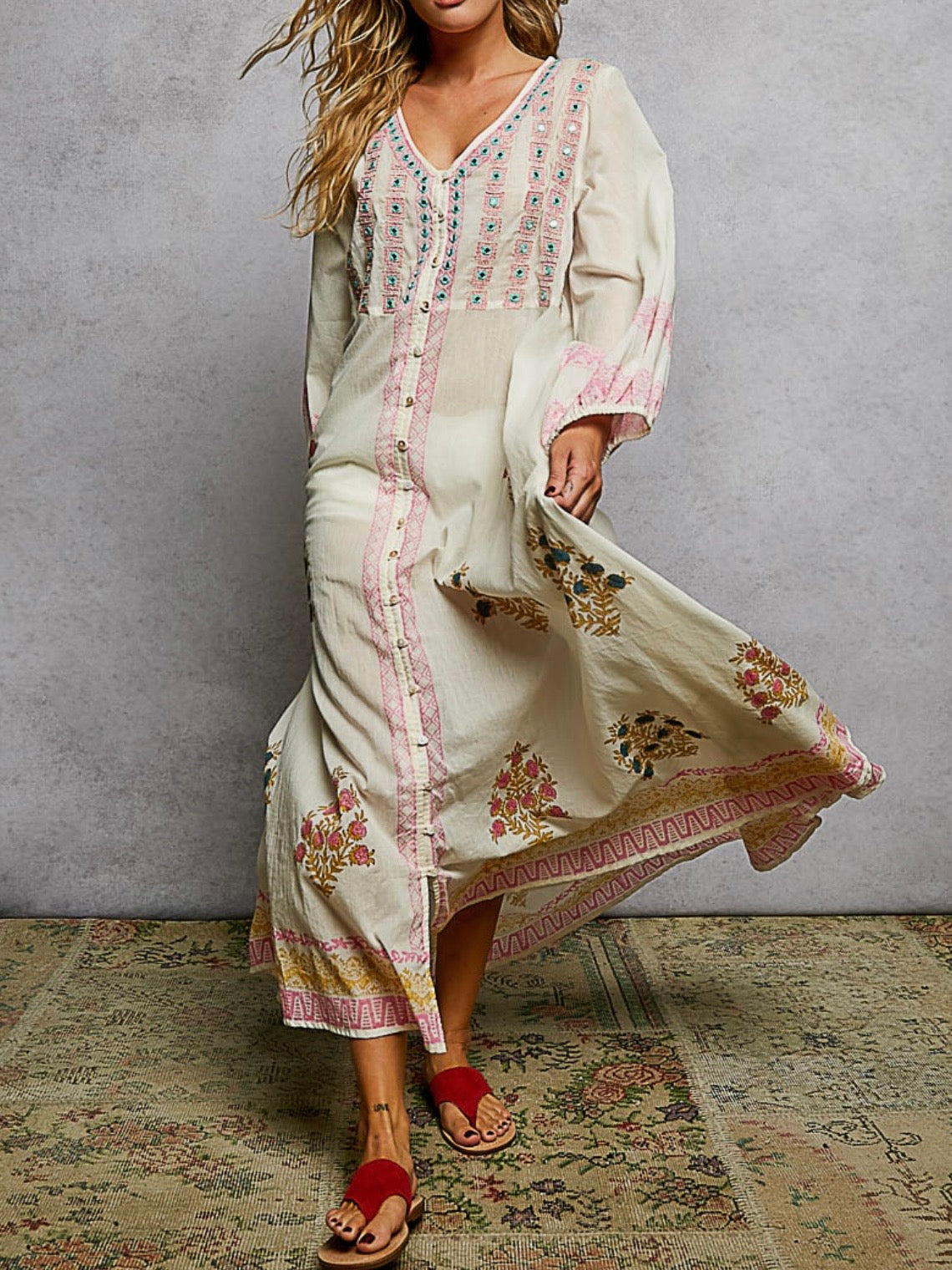 White tied front maxi dress