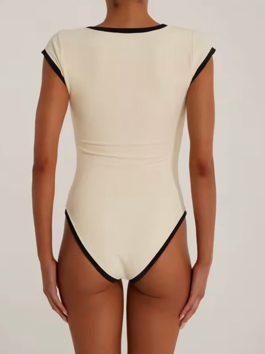 Black and white one piece swimsuit