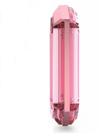 Pink crystal geometric square earrings