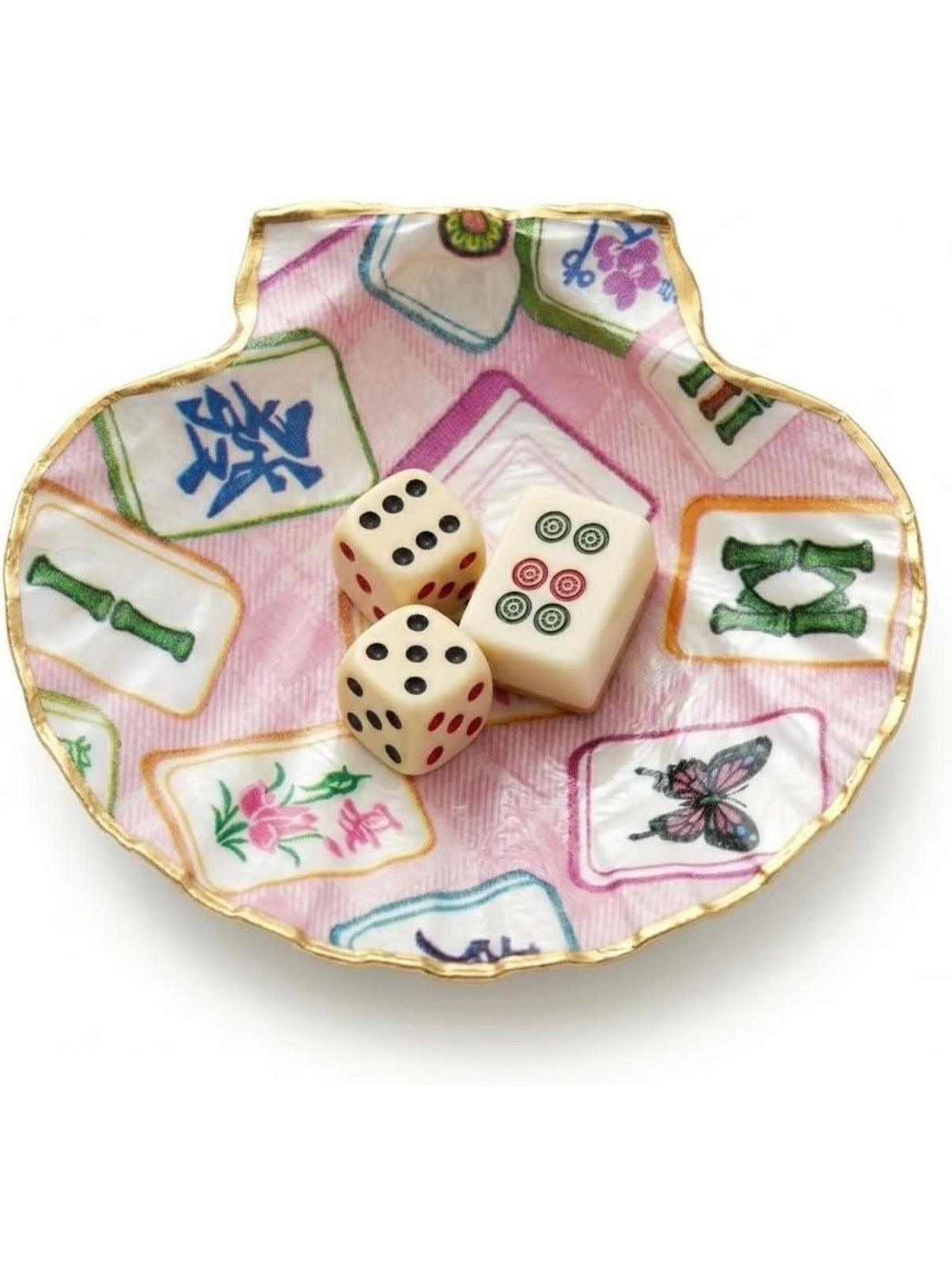 Mahjong shell dice holder accessories