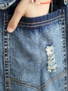 Dark blue denim loose jumper overall