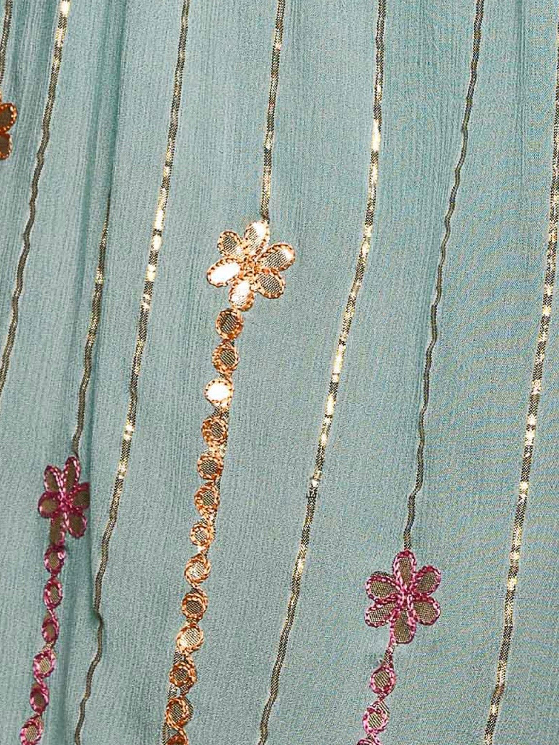 Light blue sequins floral maxi dress