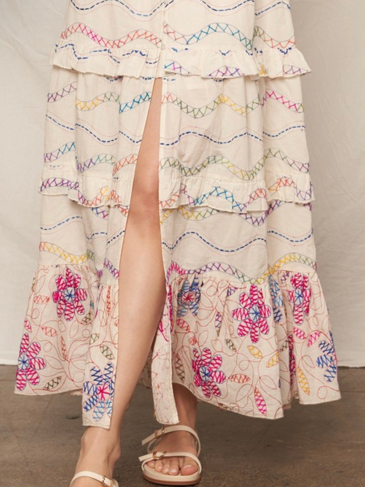 Beige natural sleeveless maxi dress