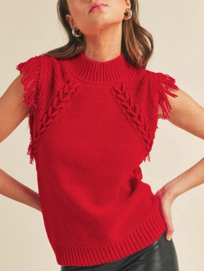 Red sleeveless pullover