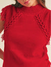 Red sleeveless pullover
