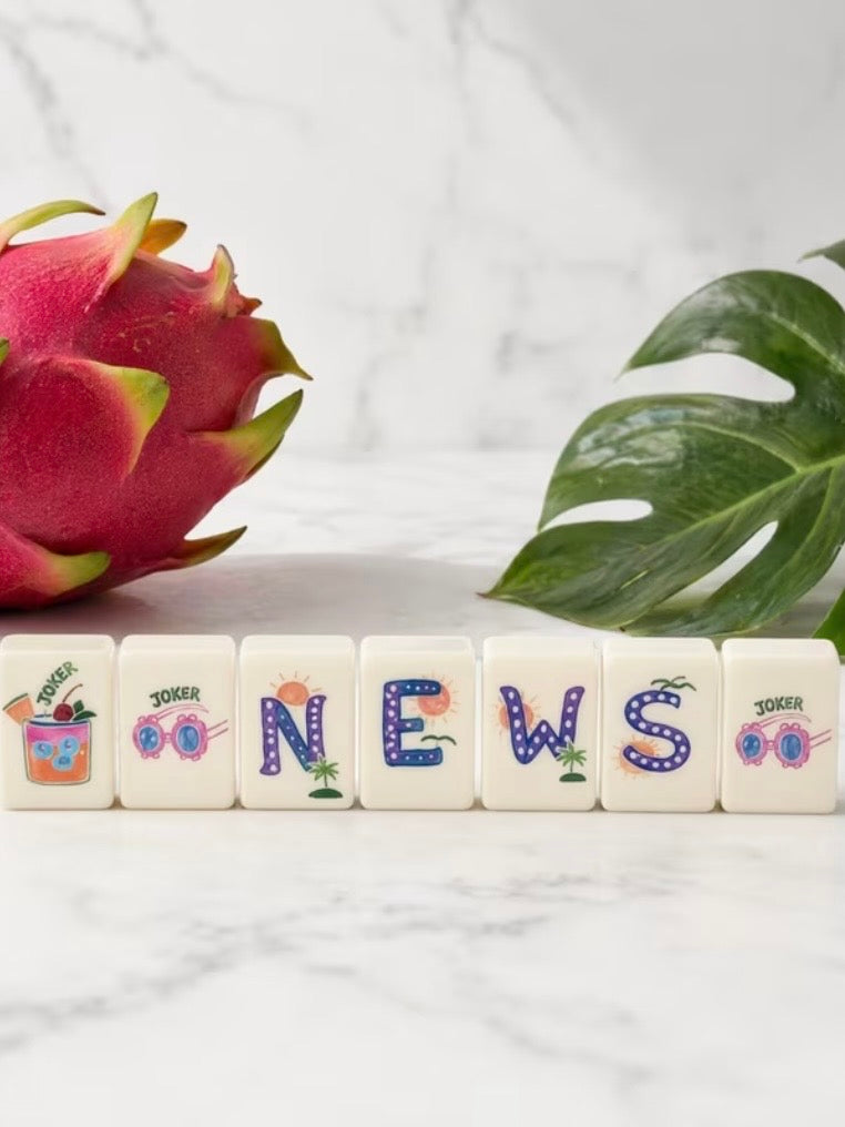 Tropical mini travel Mahjong tiles set