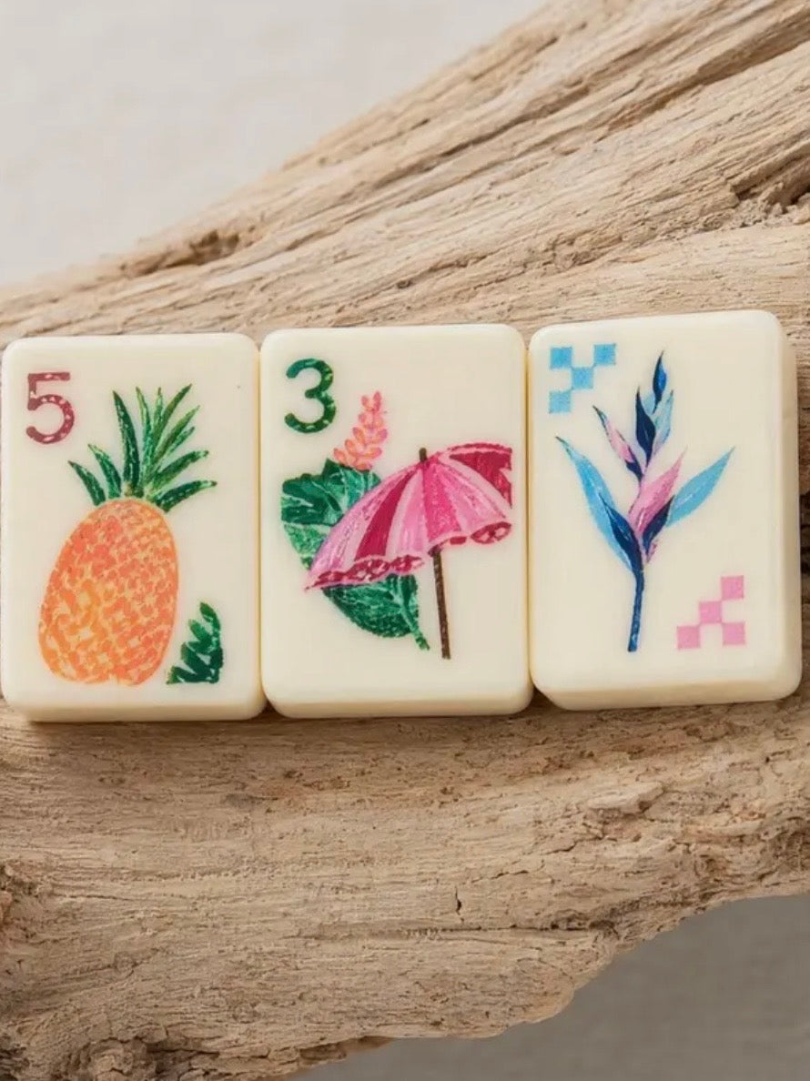Tropical mini travel Mahjong tiles set