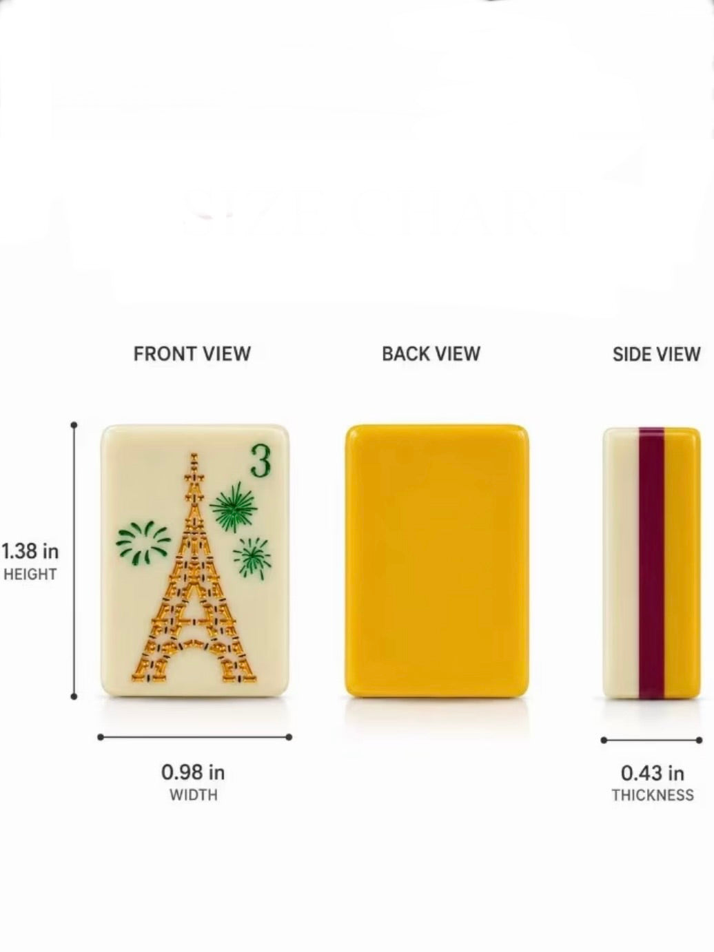 Yellow Eiffel Tower Mahjong tiles set