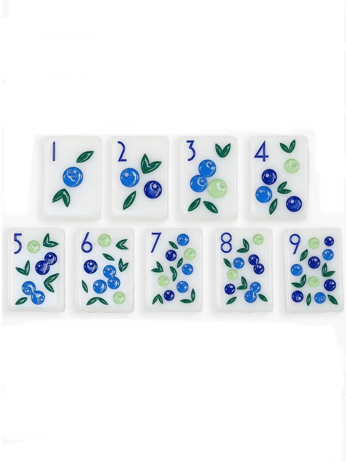 White and red leaves Mahjong tiles set