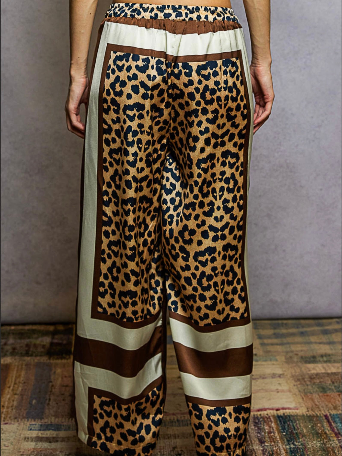 Leopard animal printed wide set pants