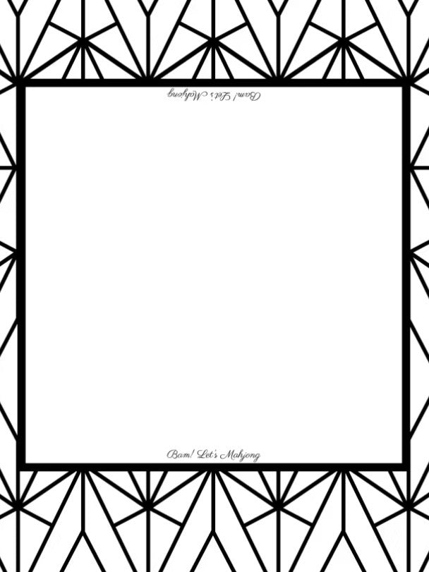 Black and white geometric pattern Mahjong mat