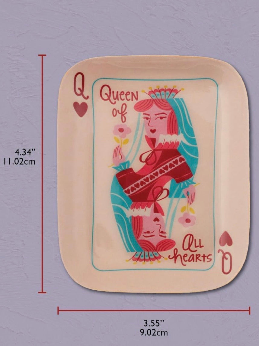 Mahjong rectangle Q hearts card plate dice holder accessories