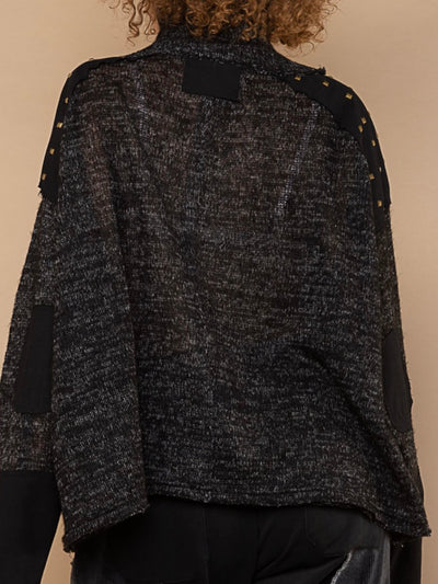 Black turtleneck oversized sweater