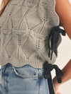 Gray sleeveless sweater pullover