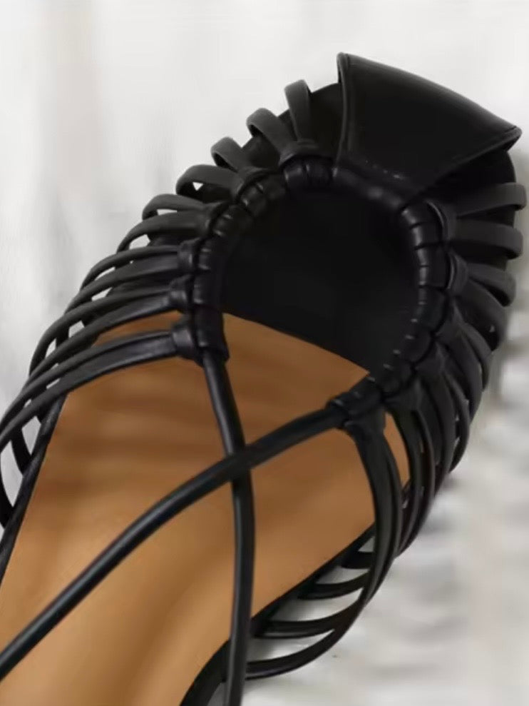 Gladiator flats shoes slingback square toe