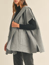 Gray oversized open cardigan sweater