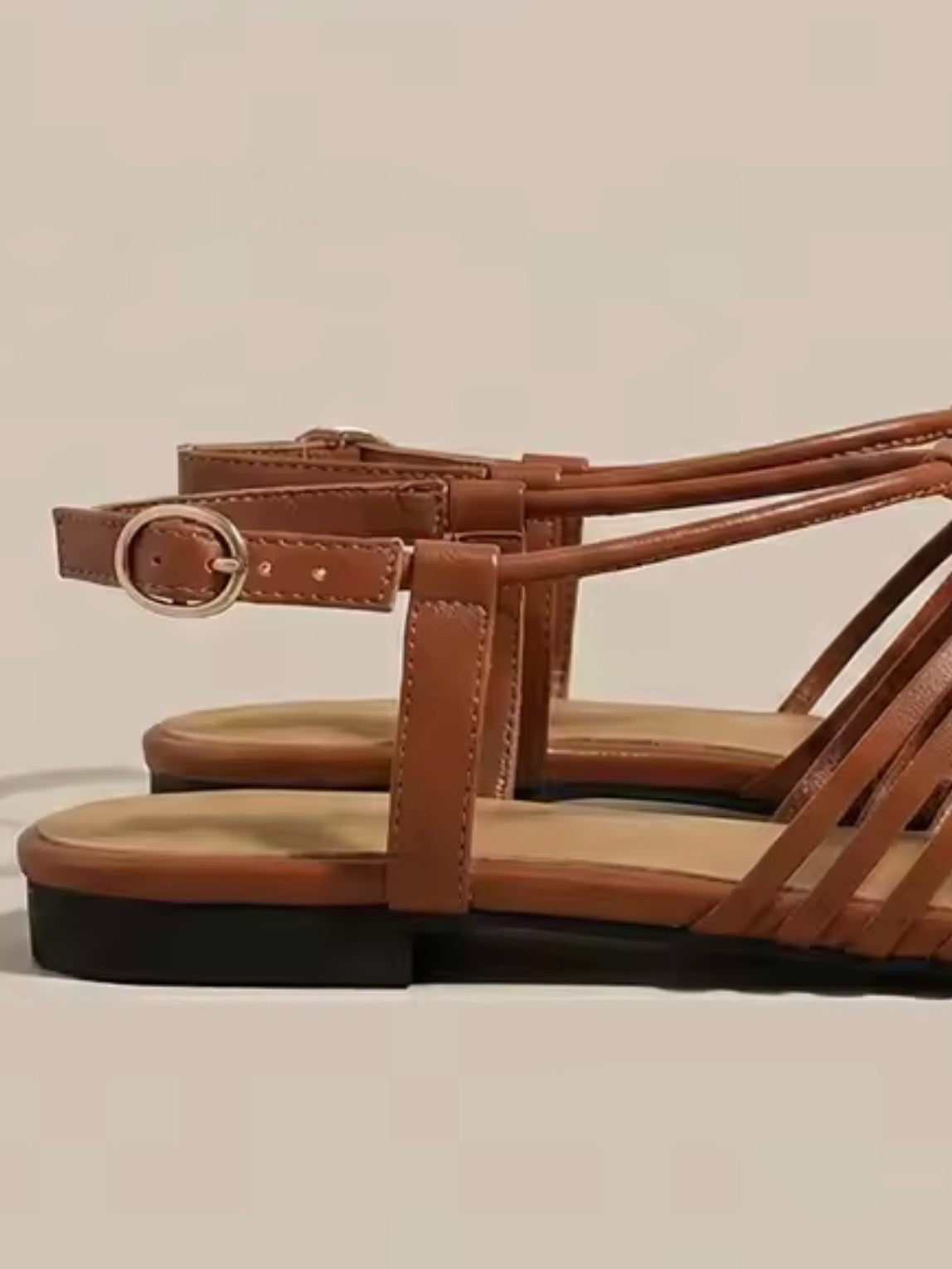 Gladiator flats shoes slingback square toe