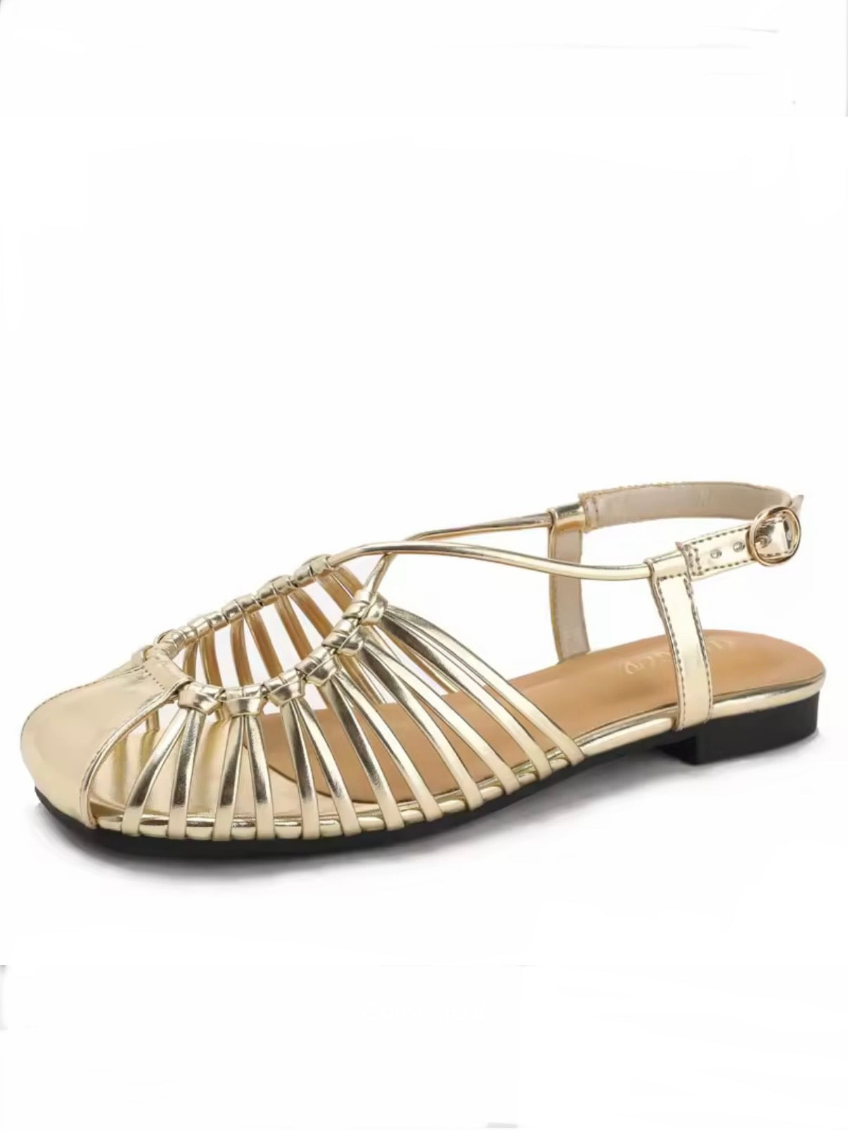 Gladiator flats shoes slingback square toe