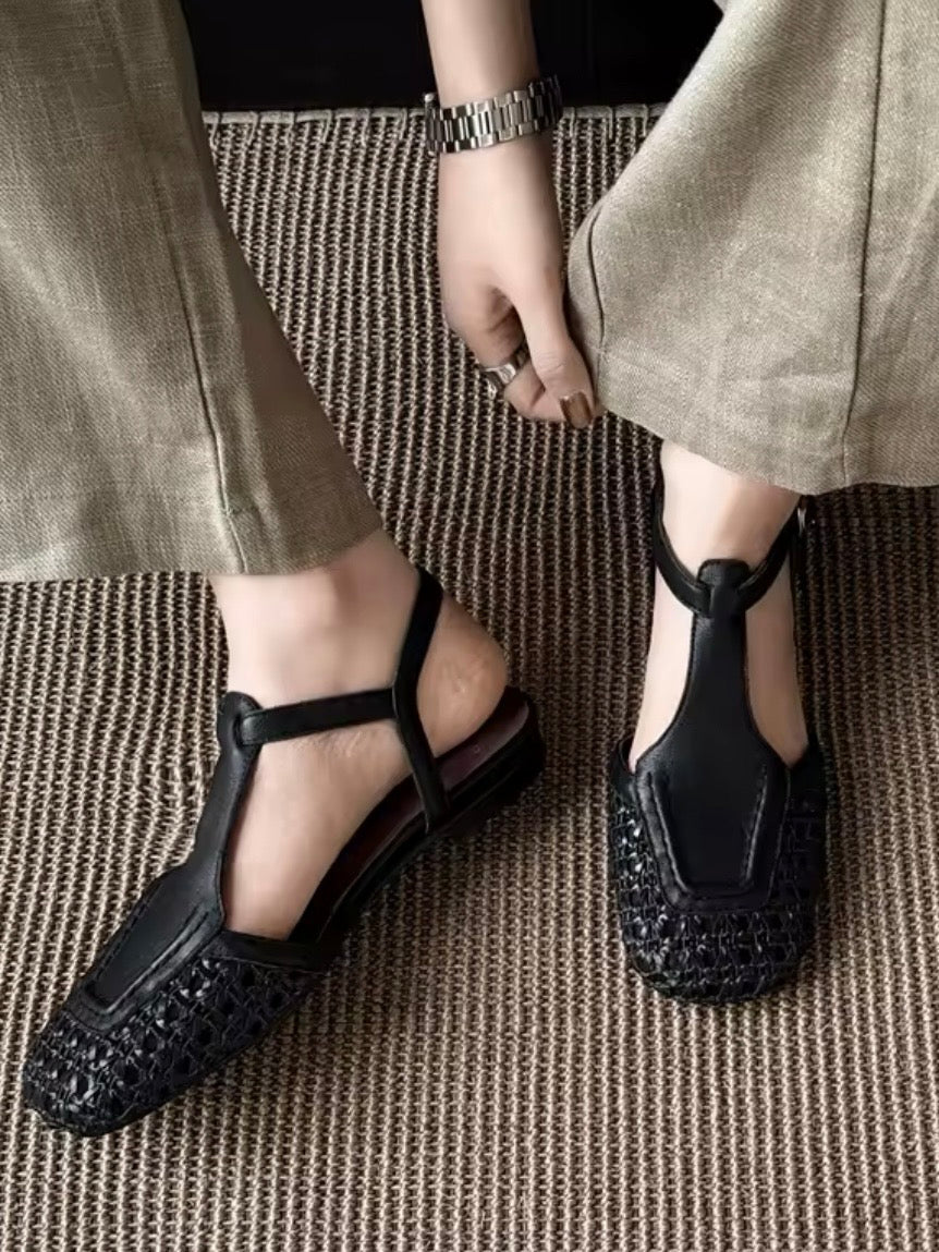 Roman flats shoes slingback round toe