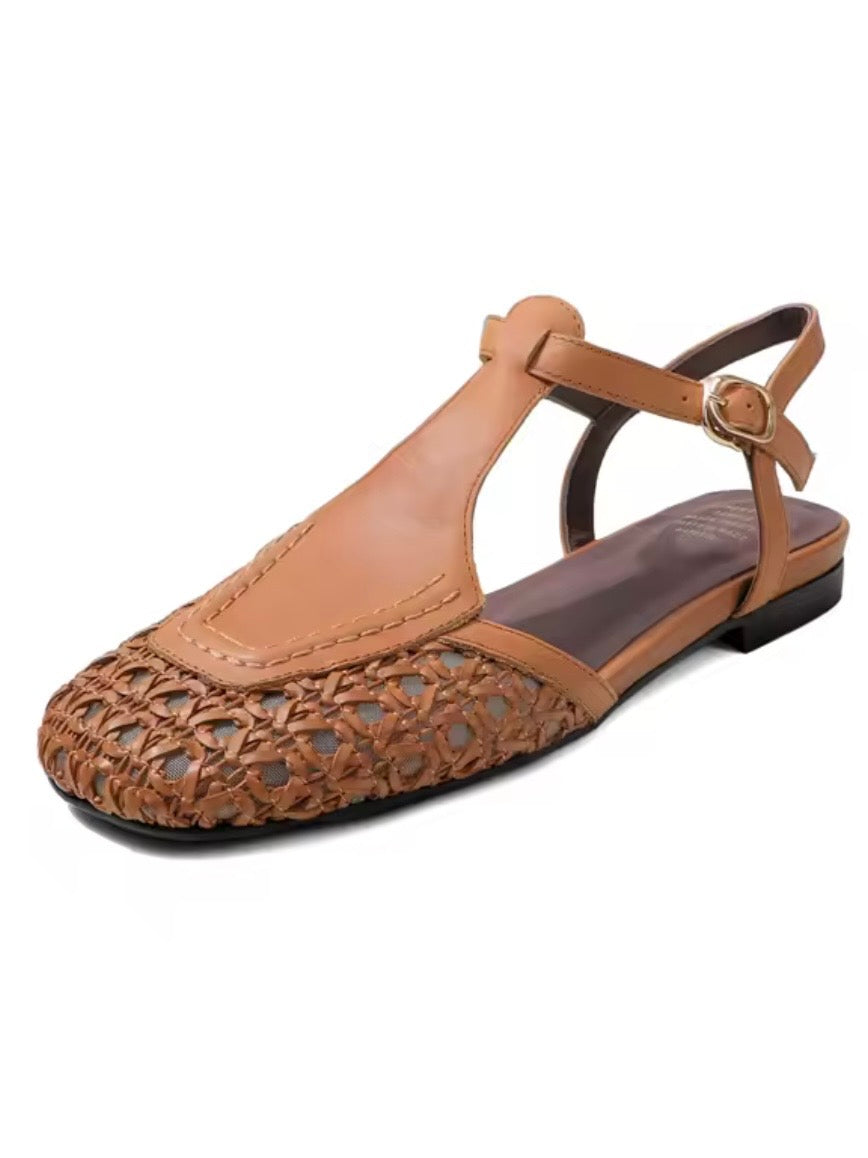 Roman flats shoes slingback round toe