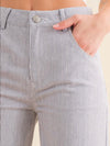 Light gray stripes straight pants