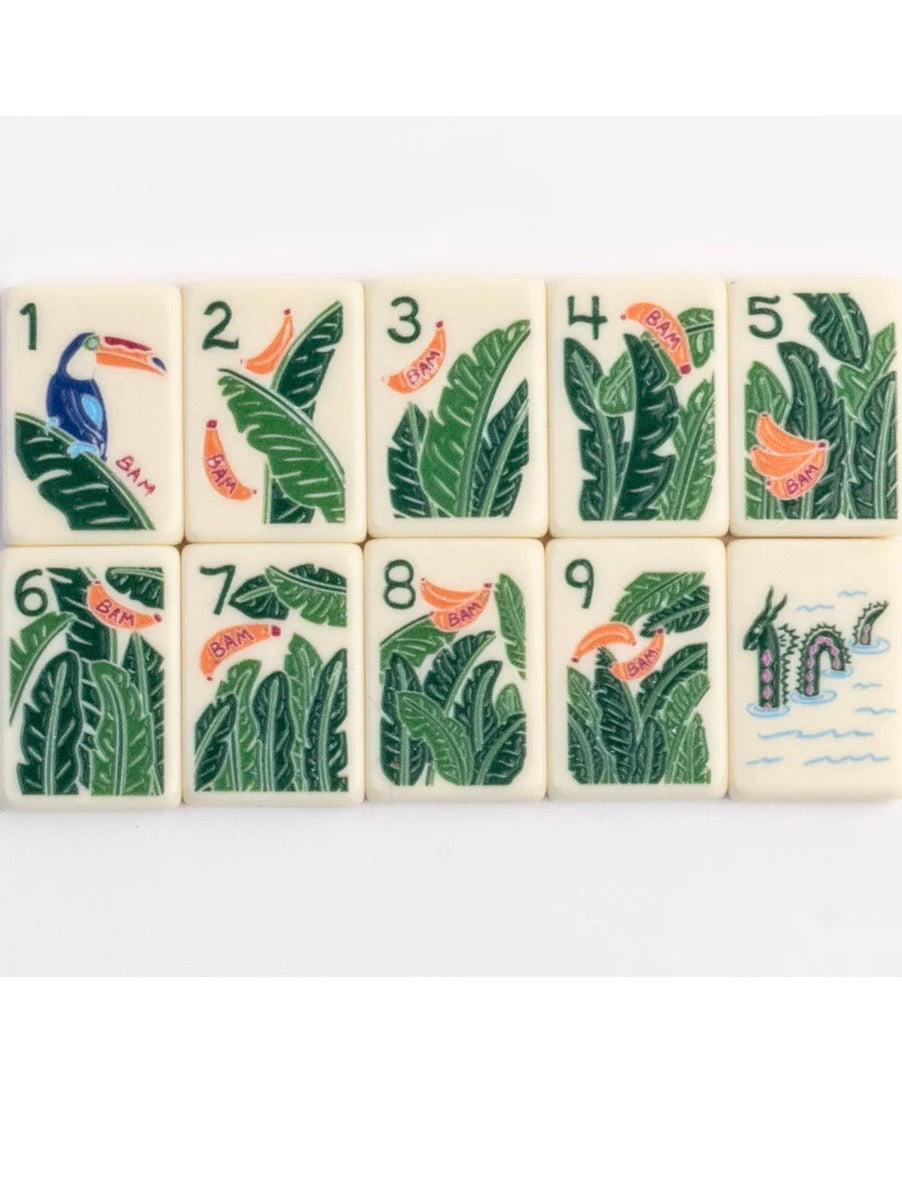 Tropical travel Mahjong tiles set